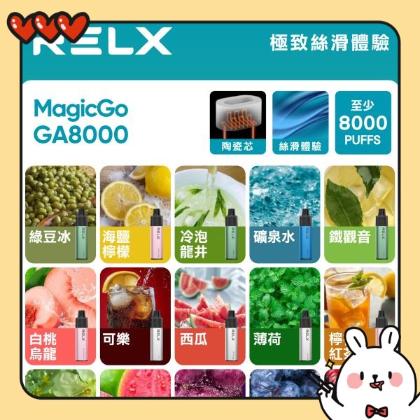 RELX拋棄式 RELX GA 8000口拋棄式電子煙 RELX一次性電子煙 東