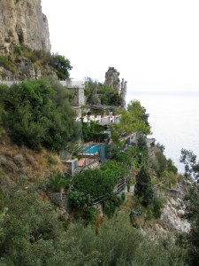 Bird's-eye view of our rental on the Amalfi coast