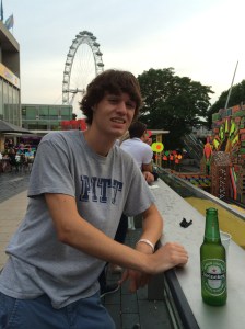 Enjoying the view from the south side of the Thames