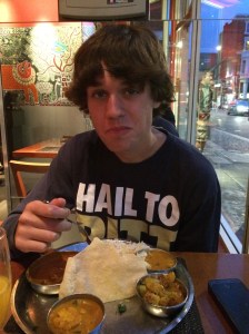 Ian enjoying some great Indian vittles